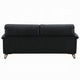 Bernie Sofa | Sleek Black Top Grain Leather | Bronze Metal | 83’’ BM333120