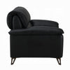 Bernie Sofa | Sleek Black Top Grain Leather | Bronze Metal | 83’’ BM333120