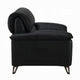 Bernie Sofa | Sleek Black Top Grain Leather | Bronze Metal | 83’’ BM333120