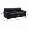 Bernie Sofa | Sleek Black Top Grain Leather | Bronze Metal | 83’’ BM333120