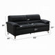 Bernie Sofa | Sleek Black Top Grain Leather | Bronze Metal | 83’’ BM333120