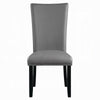 Aline Side Dining Chair Set of 2 | Gray Faux Leather | Nailhead Trim BM333122