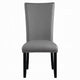 Aline Side Dining Chair Set of 2 | Gray Faux Leather | Nailhead Trim BM333122