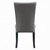 Aline Side Dining Chair Set of 2 | Gray Faux Leather | Nailhead Trim BM333122