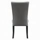 Aline Side Dining Chair Set of 2 | Gray Faux Leather | Nailhead Trim BM333122