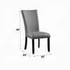 Aline Side Dining Chair Set of 2 | Gray Faux Leather | Nailhead Trim BM333122