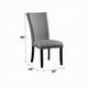 Aline Side Dining Chair Set of 2 | Gray Faux Leather | Nailhead Trim BM333122