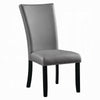 Aline Side Dining Chair Set of 2 | Gray Faux Leather | Nailhead Trim
