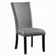 Aline Side Dining Chair Set of 2 | Gray Faux Leather | Nailhead Trim