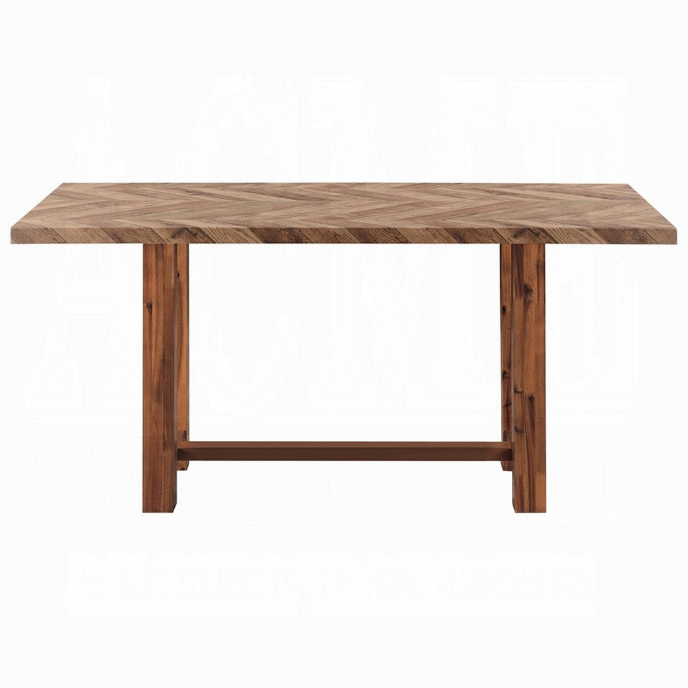 Elsie Counter Height Dining Table | Brown Wood | Rectangular 71" Top