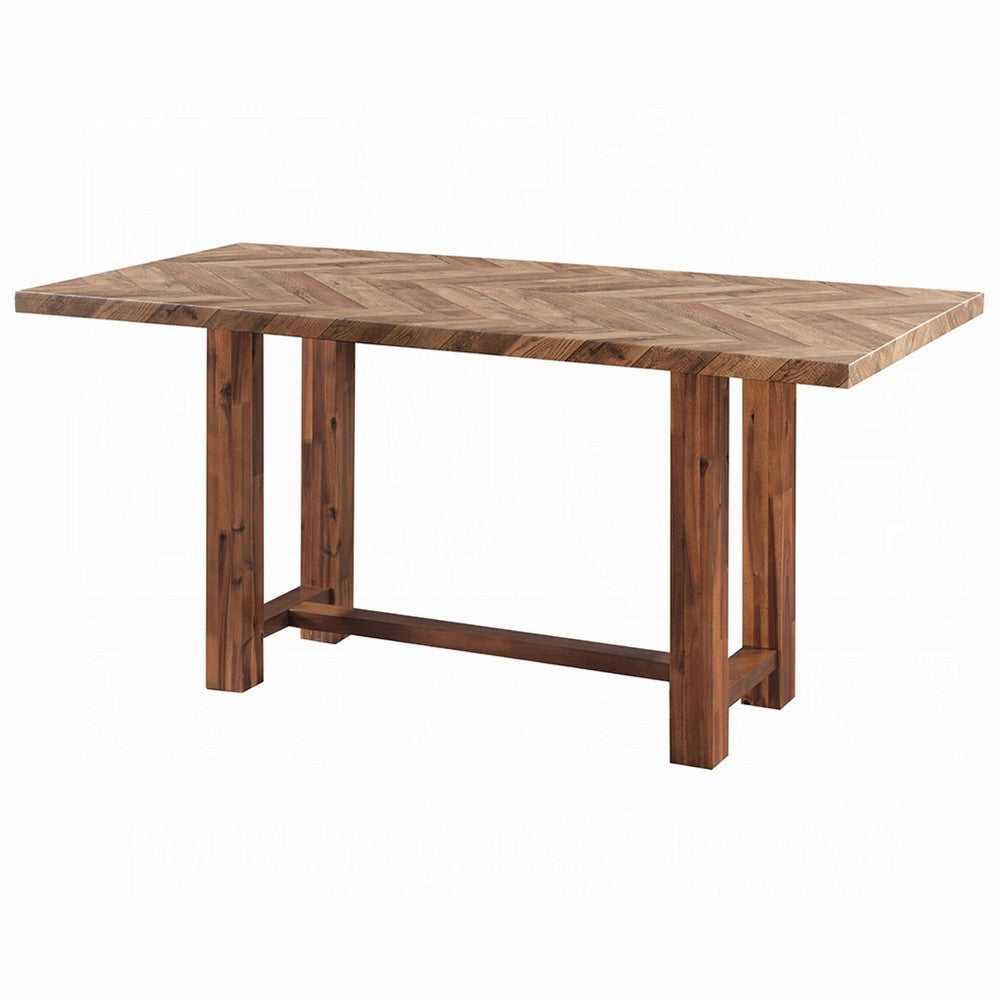 Elsie Counter Height Dining Table | Brown Wood | Rectangular 71" Top