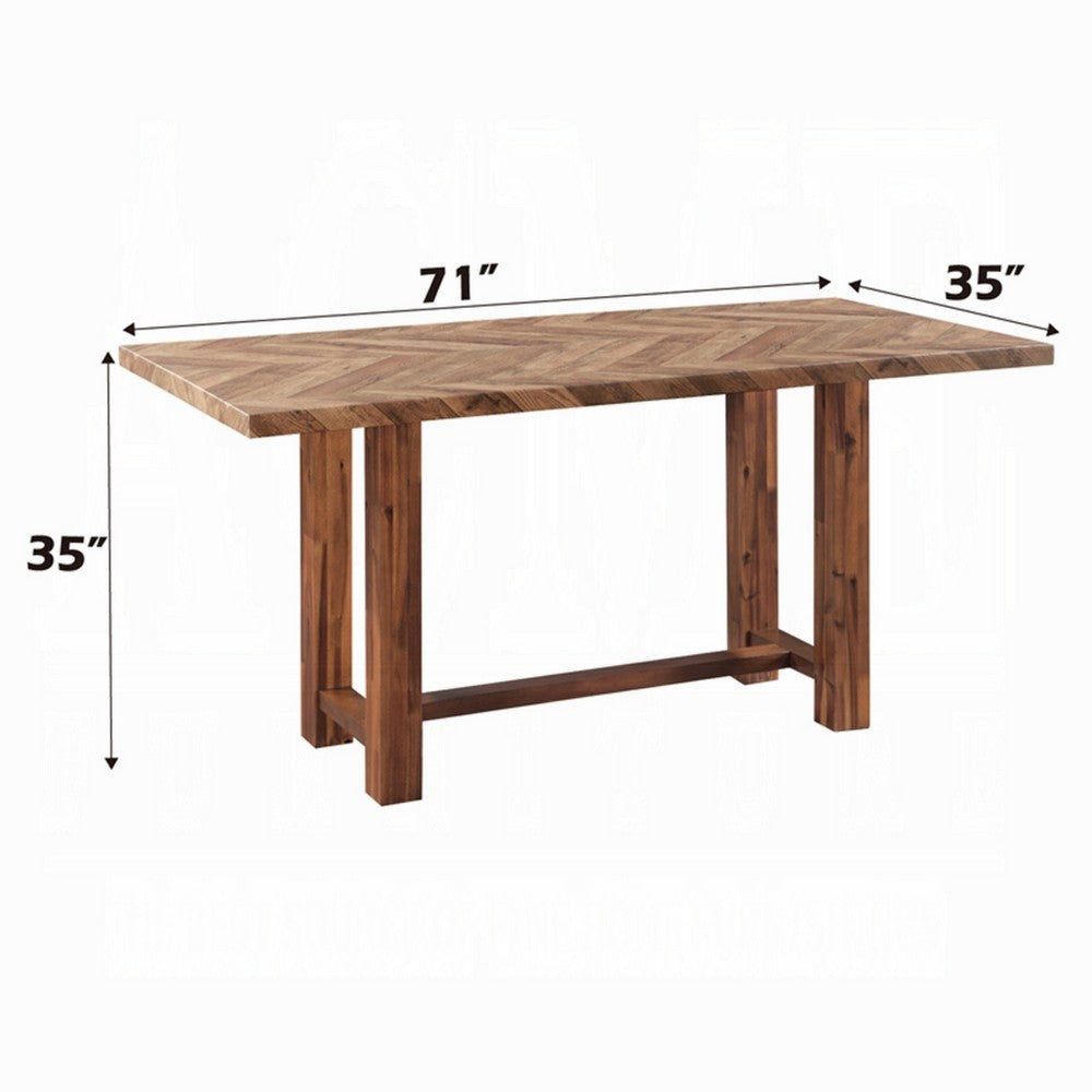 Elsie Counter Height Dining Table | Brown Wood | Rectangular 71’’ Top BM333124