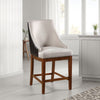 Elsie Counter Height Chair Set of 2 | Black Faux Leather | Gray Fabric