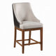 Elsie Counter Height Chair Set of 2 | Black Faux Leather | Gray Fabric
