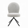 Veton Swivel Side Dining Chair Set of 2 | Gray Boucle | Black Metal BM333126