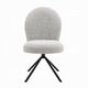 Veton Swivel Side Dining Chair Set of 2 | Gray Boucle | Black Metal BM333126