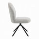 Veton Swivel Side Dining Chair Set of 2 | Gray Boucle | Black Metal BM333126
