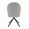 Veton Swivel Side Dining Chair Set of 2 | Gray Boucle | Black Metal BM333126