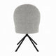 Veton Swivel Side Dining Chair Set of 2 | Gray Boucle | Black Metal BM333126