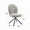 Veton Swivel Side Dining Chair Set of 2 | Gray Boucle | Black Metal BM333126