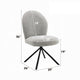 Veton Swivel Side Dining Chair Set of 2 | Gray Boucle | Black Metal BM333126