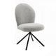 Veton Swivel Side Dining Chair Set of 2 | Gray Boucle | Black Metal
