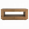Ayma Coffee Table | 1 Inner Shelf | Brown Oak Wood | Rectangular 50’’ BM333127