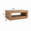 Ayma Coffee Table | 1 Inner Shelf | Brown Oak Wood | Rectangular 50’’ BM333127