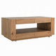 Ayma Coffee Table | 1 Inner Shelf | Brown Oak Wood | Rectangular 50"
