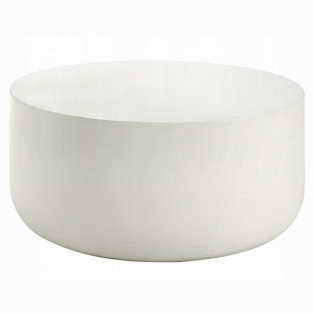 Utan Coffee Table | Modern Natural White Cement Frame | Round 31’’ BM333129