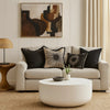 Utan Coffee Table | Modern Natural White Cement Frame | Round 31"