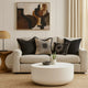 Utan Coffee Table | Modern Natural White Cement Frame | Round 31"