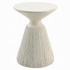 Uane Accent Table | Sculpted Natural White Cement | Round 16’’ Top BM333131