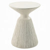 Uane Accent Table | Sculpted Natural White Cement | Round 16" Top
