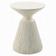 Uane Accent Table | Sculpted Natural White Cement | Round 16" Top