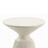 Uane Accent Table | Sculpted Natural White Cement | Round 16’’ Top BM333131