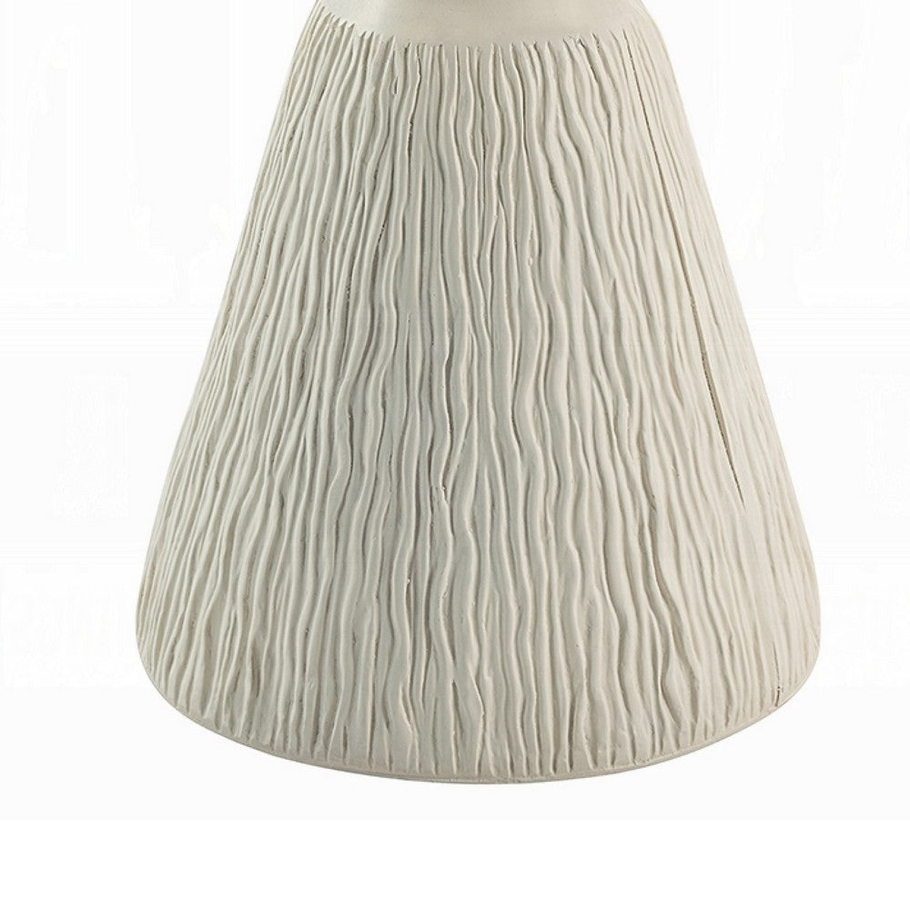 Uane Accent Table | Sculpted Natural White Cement | Round 16’’ Top BM333131