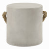 Rennie Accent Table | Natural Gray Cement | Rope Handle | Round 16’’ BM333133