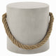 Rennie Accent Table | Natural Gray Cement | Rope Handle | Round 16"