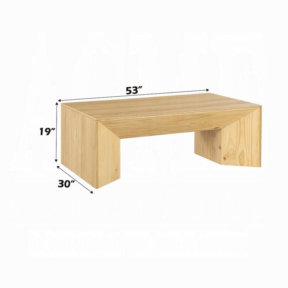 Arnold Coffee Table | Natural Brown Wood Frame | Rectangular 53’’ BM333134