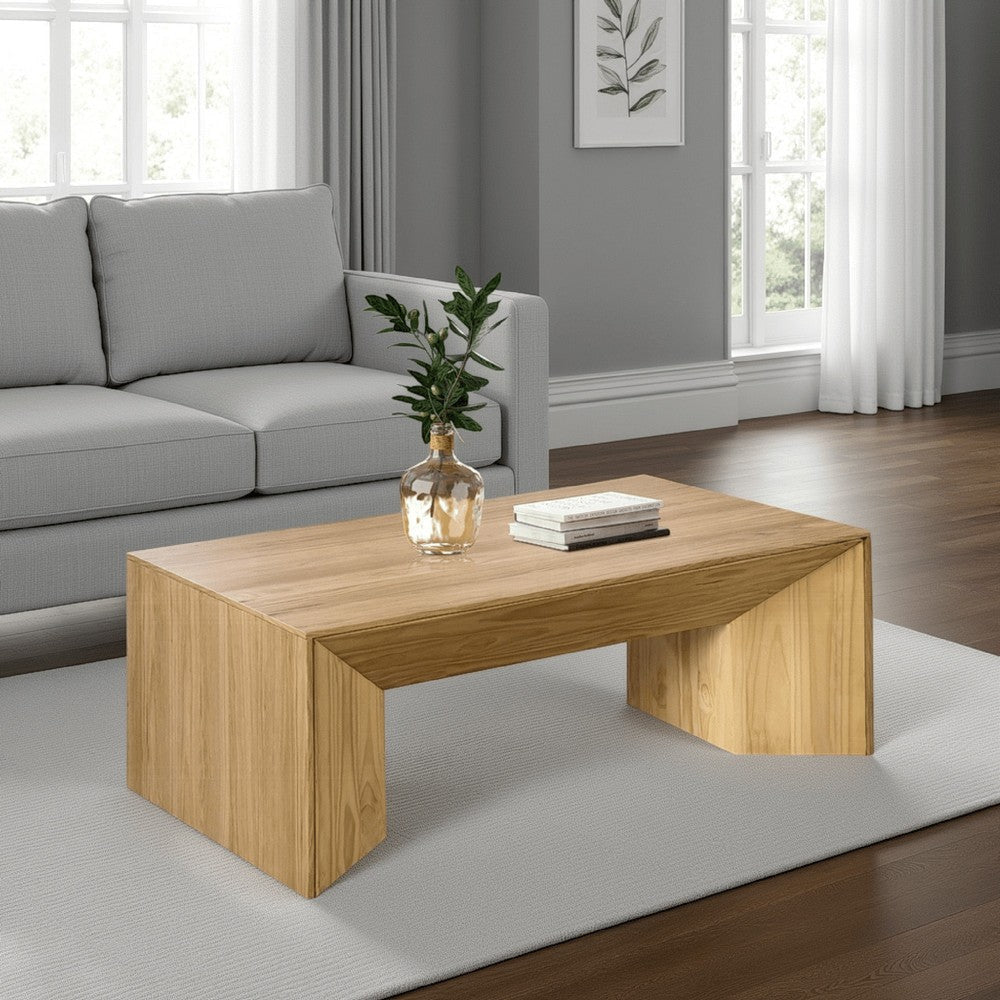 Arnold Coffee Table | Natural Brown Wood Frame | Rectangular 53"