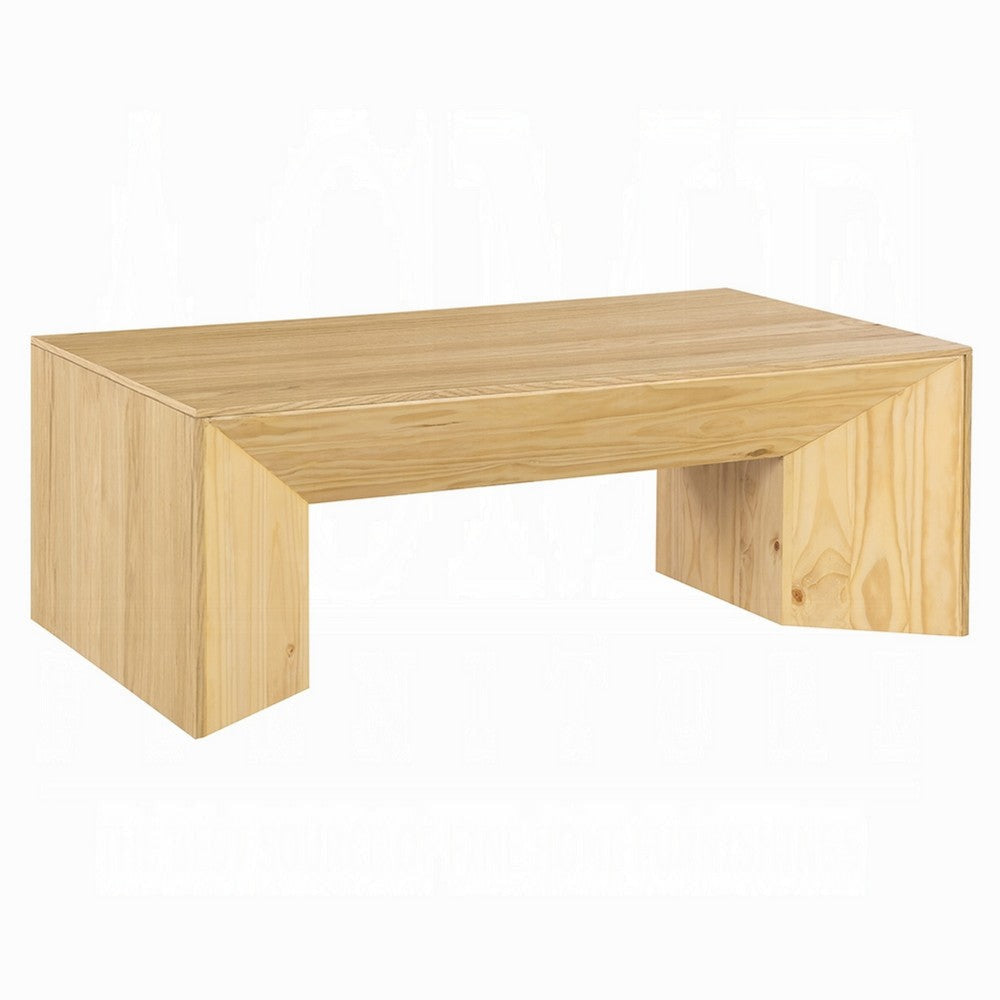 Arnold Coffee Table | Natural Brown Wood Frame | Rectangular 53"