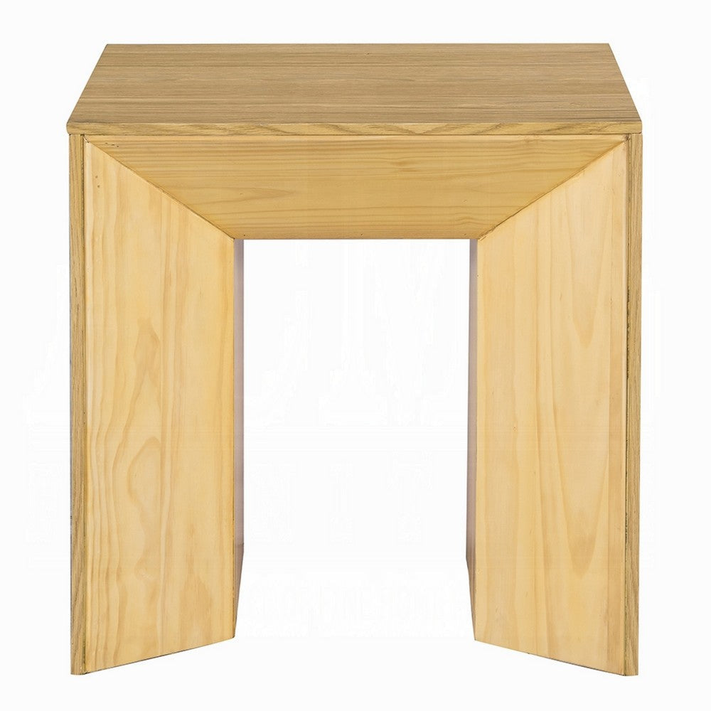 Arnold Side End Table | Natural Brown Wood Frame | Square 24’’ Top BM333135