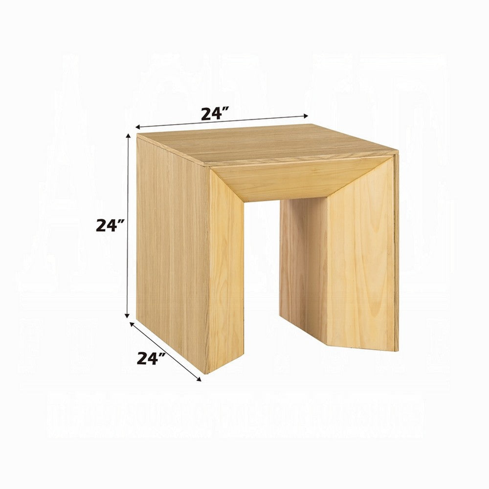 Arnold Side End Table | Natural Brown Wood Frame | Square 24’’ Top BM333135