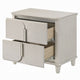 Veda Nightstand | Elegant Pearl White Wood | 2 Modern Drawers | 30’’ BM333137