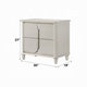 Veda Nightstand | Elegant Pearl White Wood | 2 Modern Drawers | 30’’ BM333137