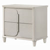 Veda Nightstand | Elegant Pearl White Wood | 2 Modern Drawers | 30"