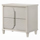 Veda Nightstand | Elegant Pearl White Wood | 2 Modern Drawers | 30"