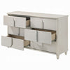 Veda Wide Dresser | Luxurious Pearl White Wood | 6 Modern Drawers BM333138