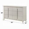 Veda Wide Dresser | Luxurious Pearl White Wood | 6 Modern Drawers BM333138